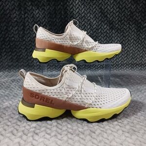 Sorel Kinetic Impact Women's Lace White Yellow Neon Running Shoes Size 9